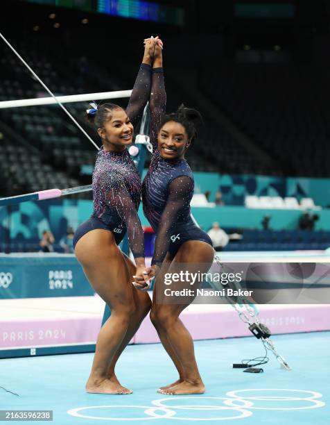 Jordan Chiles and Simone Biles