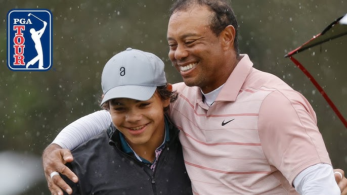 Tiger Woods and Charlie Woods 